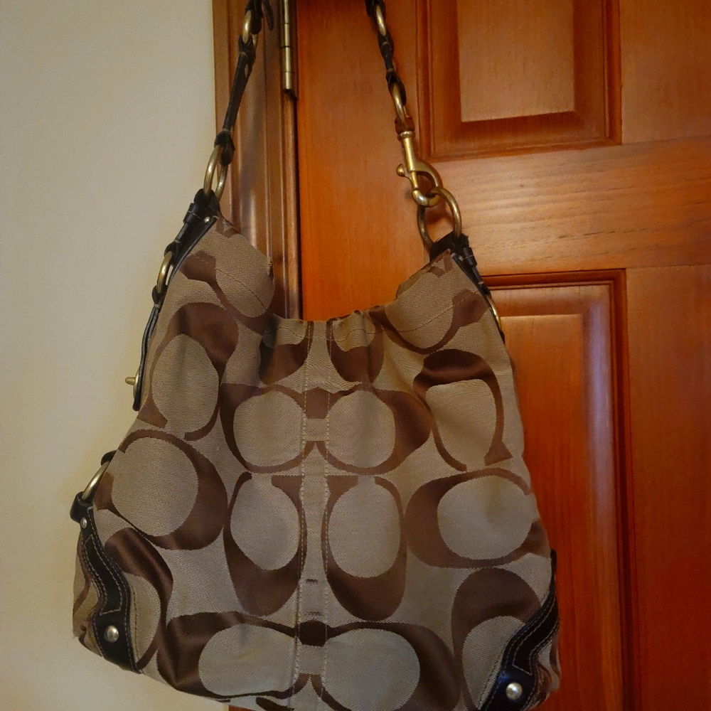 Coach tan handbag